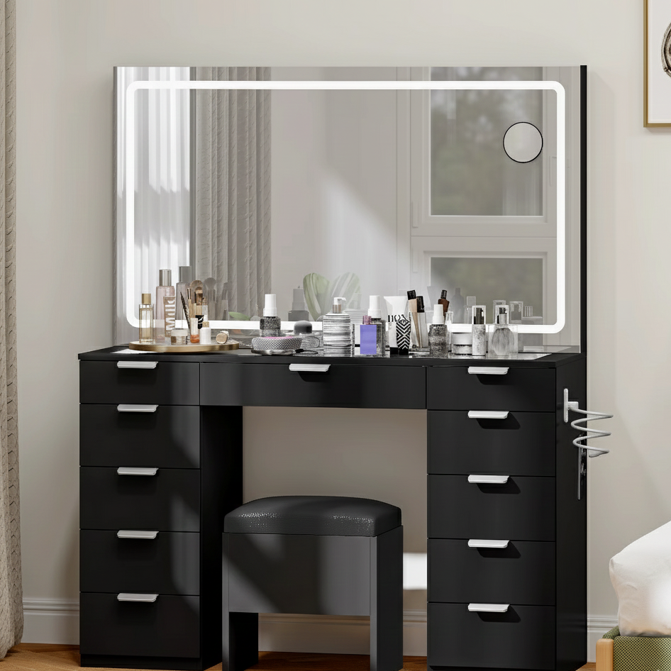 Coiffeuse STUDIO LED | 117cm & Miroir Tactile Contemporain