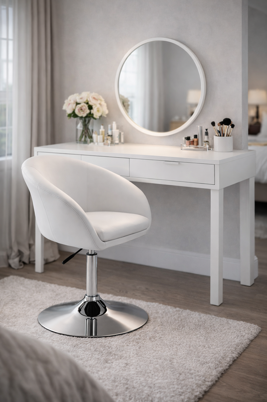 Chaise Coiffeuse Pivotante BLANCHE | Style Tulipe